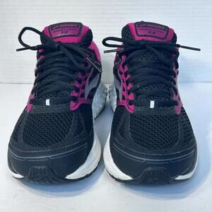 Brooks Womens Addiction 13 Running Shoes Size 10.5 B Black Pink Lace-Up Low Top
